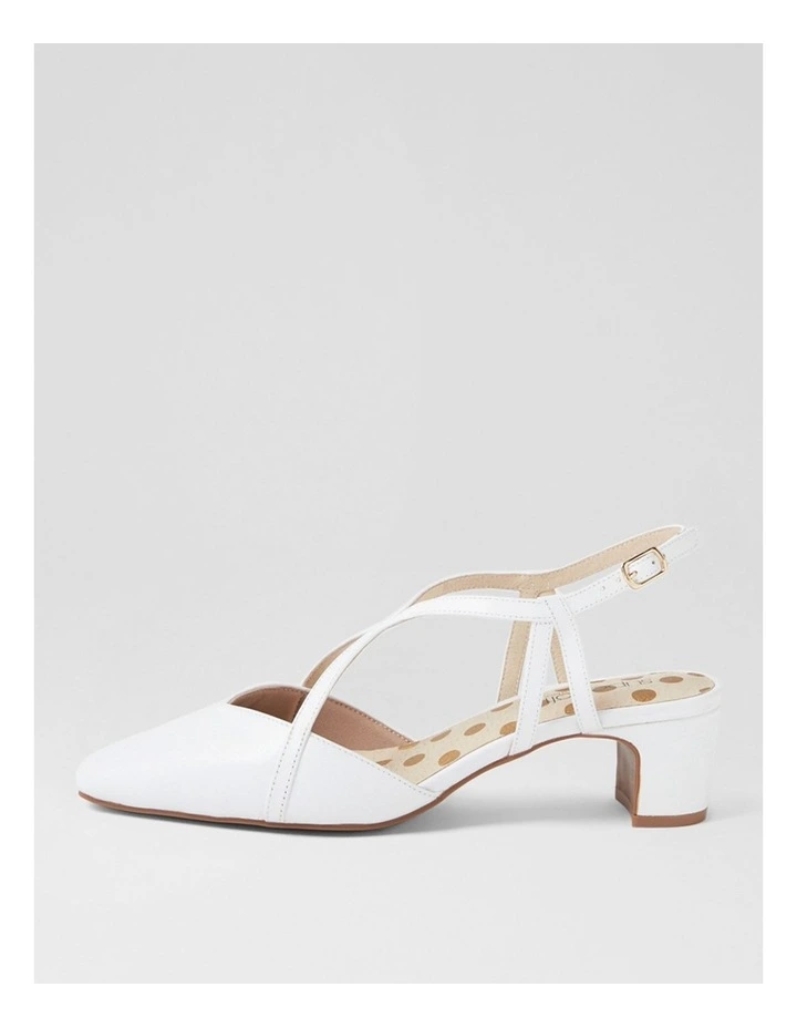 Kaylas White Leather Heels image 1