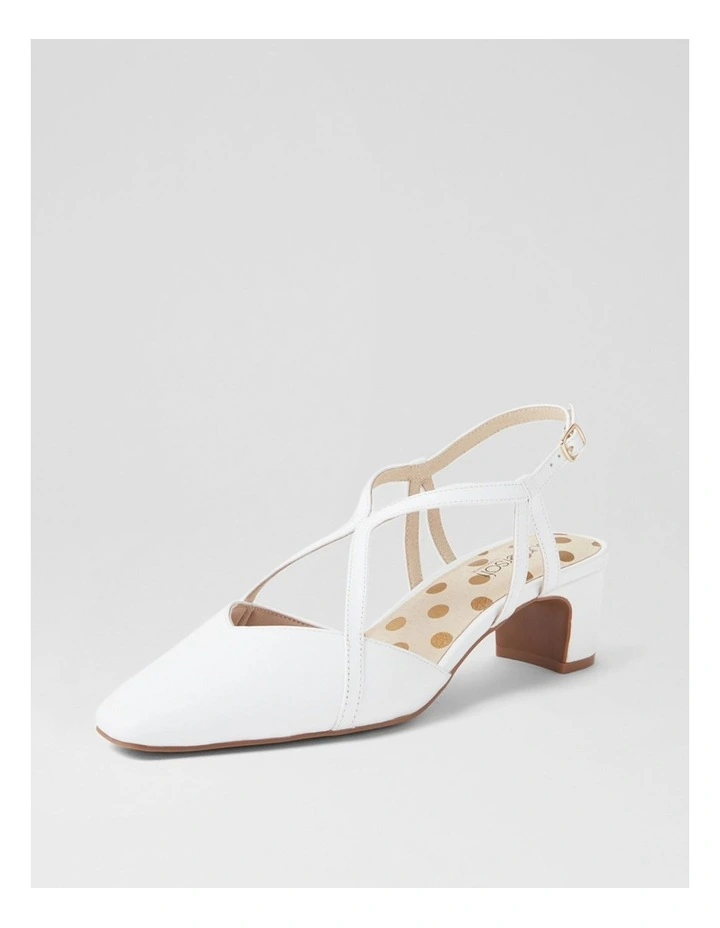 Kaylas White Leather Heels image 2