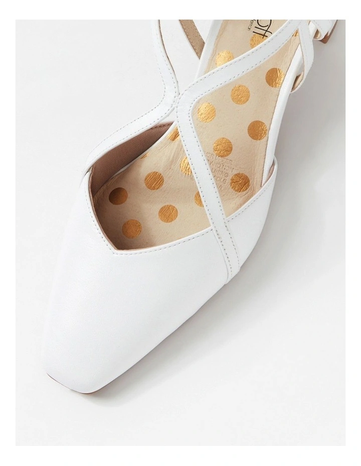 Kaylas White Leather Heels image 4