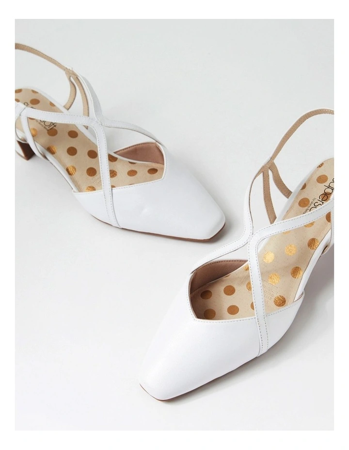 Kaylas White Leather Heels image 5