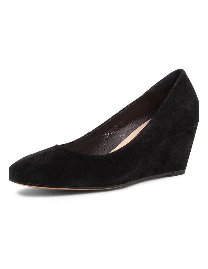 LESPIE BLACK SUEDE WEDGE HEELS image 2