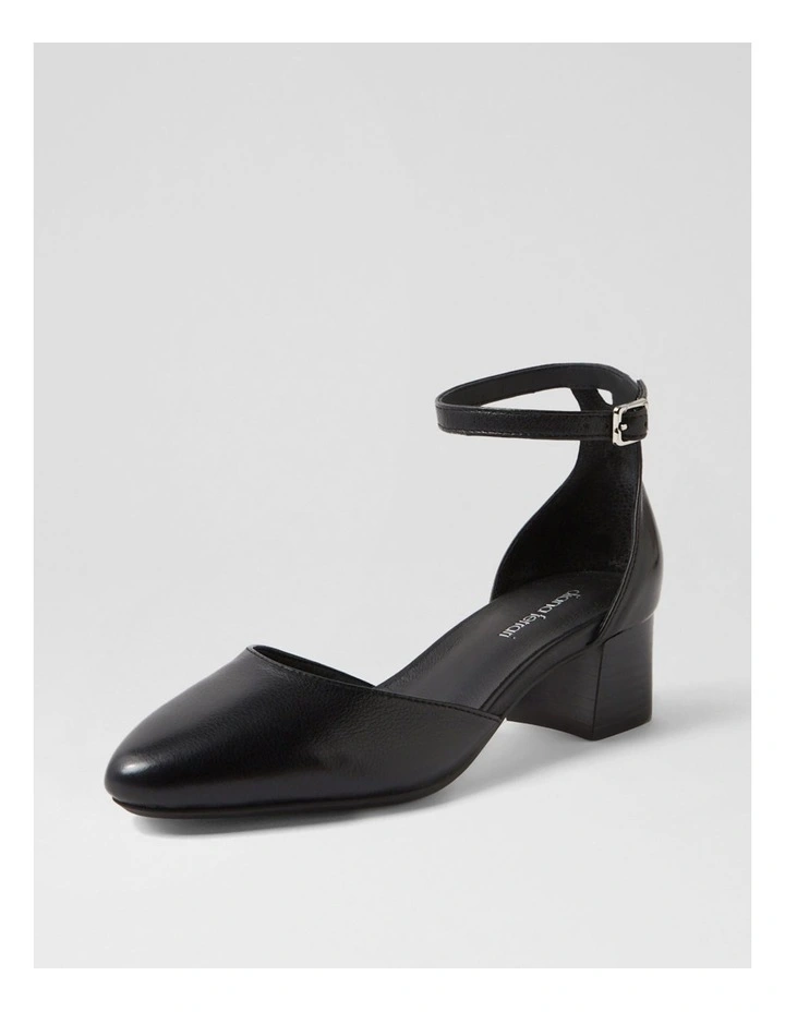 Omarla Black Leather Heels image 2