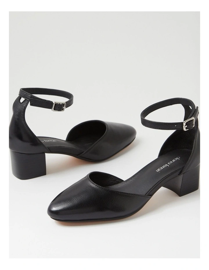 Omarla Black Leather Heels image 5