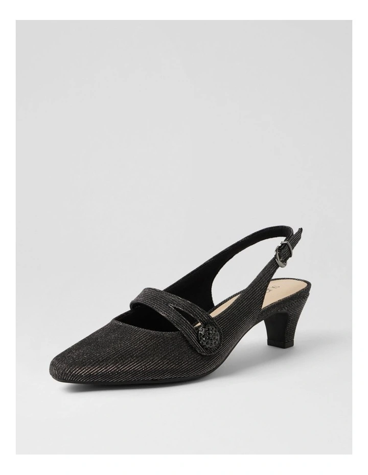 Lisshle2 Black Sparkle Fabric Slingbacks image 2