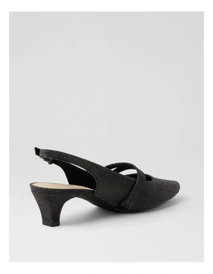 Lisshle2 Black Sparkle Fabric Slingbacks image 3