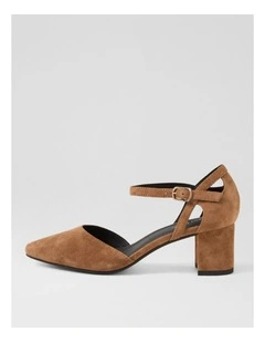 Loctavia Coffee Suede Heels