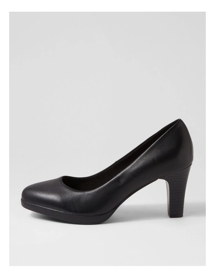 Serina2 Black Leather Heels image 1
