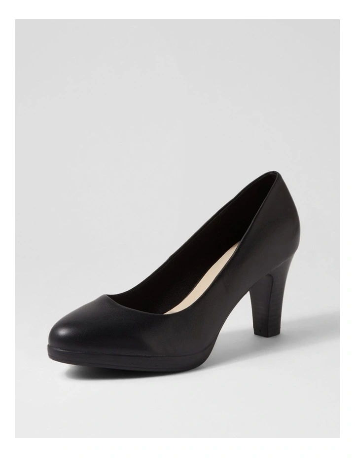 Serina2 Black Leather Heels image 2