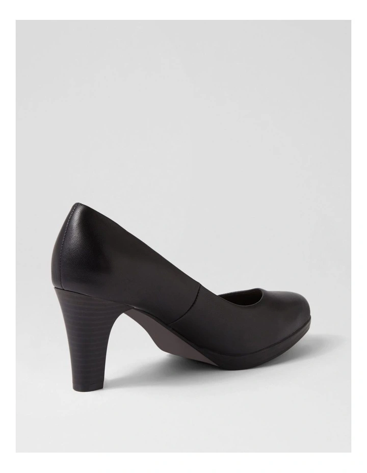 Serina2 Black Leather Heels image 3