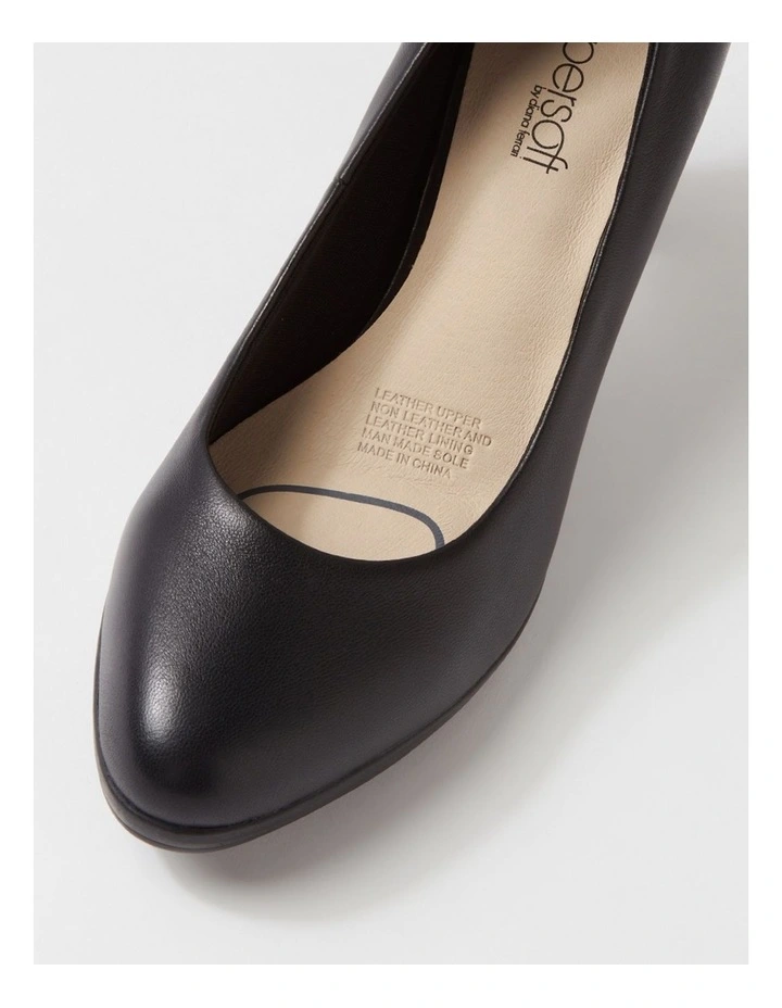 Serina2 Black Leather Heels image 4