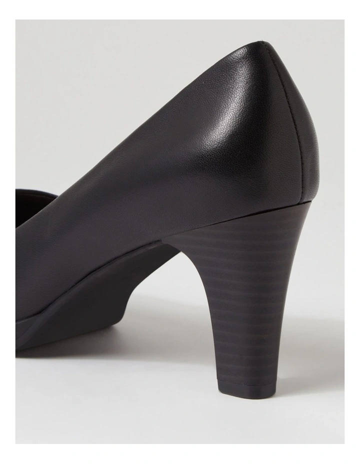 Serina2 Black Leather Heels image 5