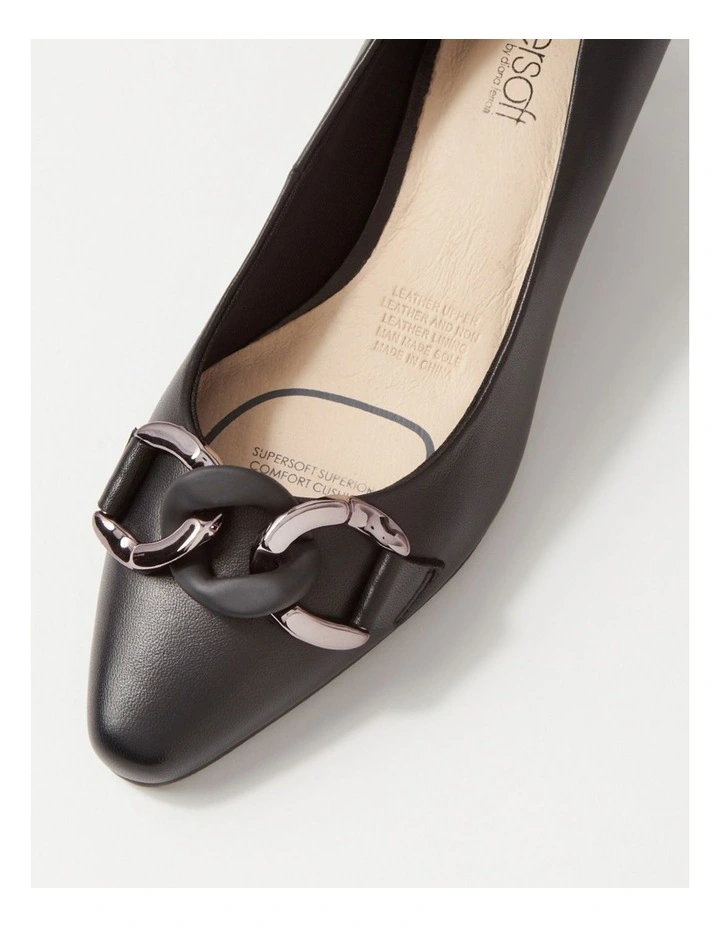 Lovely Black Leather Heels image 4