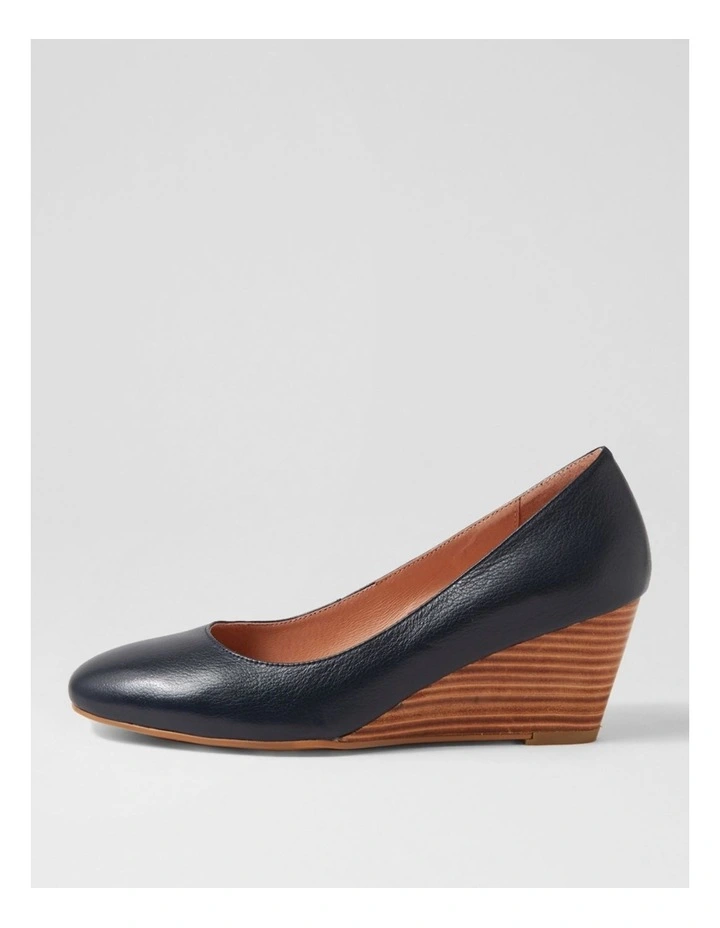 LESPIE-DF-NAVY-NATURAL HEEL-LEATHER image 1