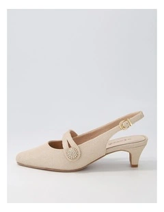 Lisshle2 Platinum Sparkle Fabric Heels
