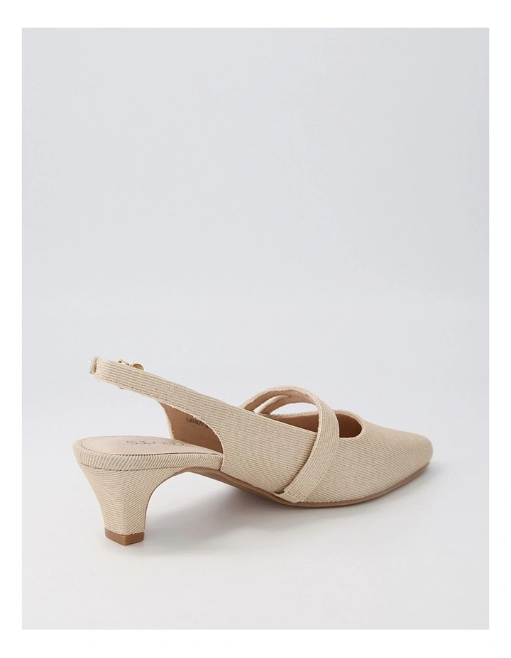 Lisshle2 Platinum Sparkle Fabric Heels image 3