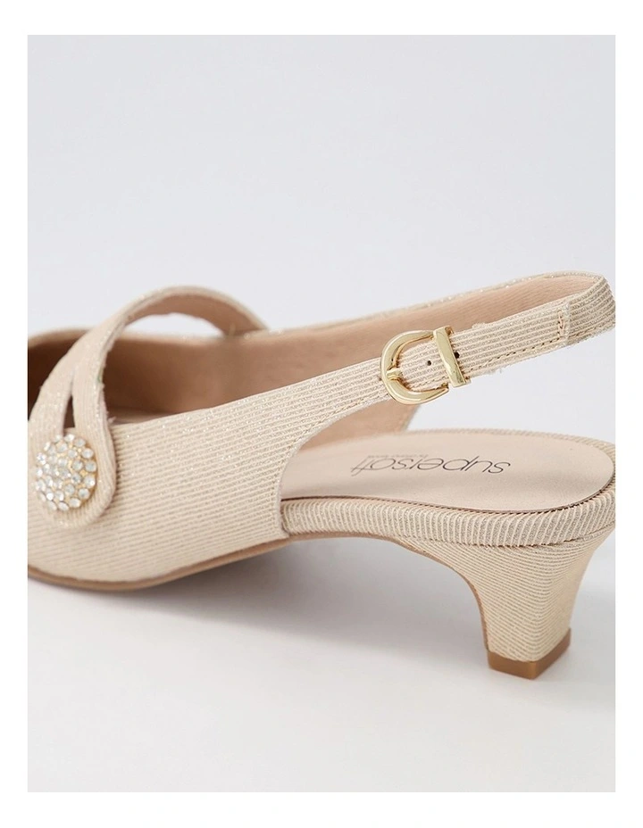Lisshle2 Platinum Sparkle Fabric Heels image 5