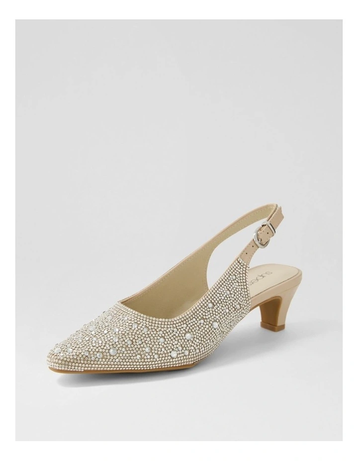 Looloo Silver Nude Jewels Leather Heels image 2