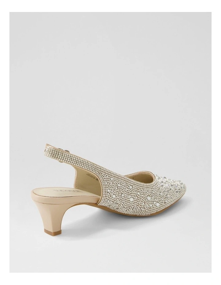 Looloo Silver Nude Jewels Leather Heels image 3