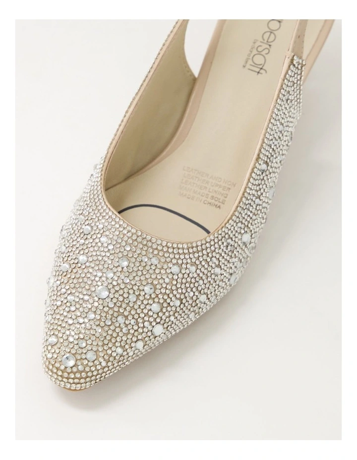 Looloo Silver Nude Jewels Leather Heels image 4