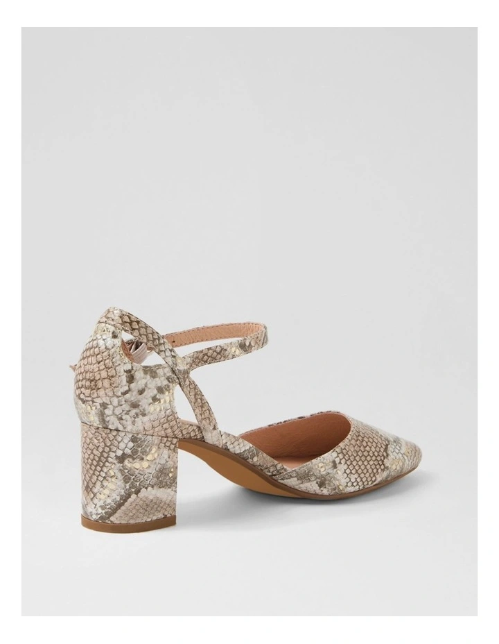 Loctavia Neutral Metallic Snake Heels image 3
