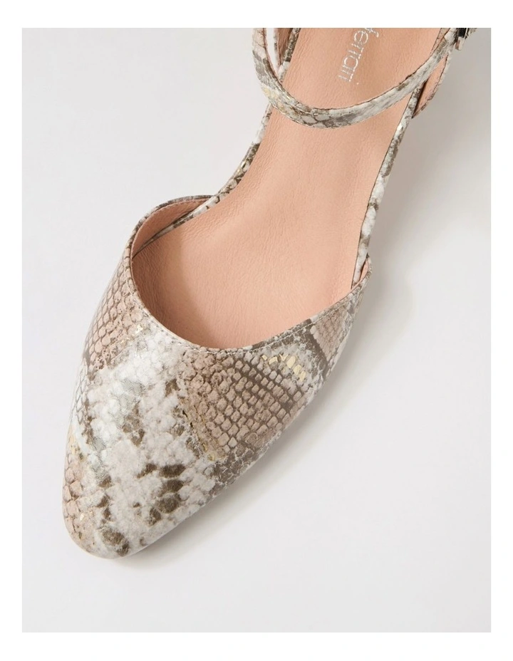 Loctavia Neutral Metallic Snake Heels image 4