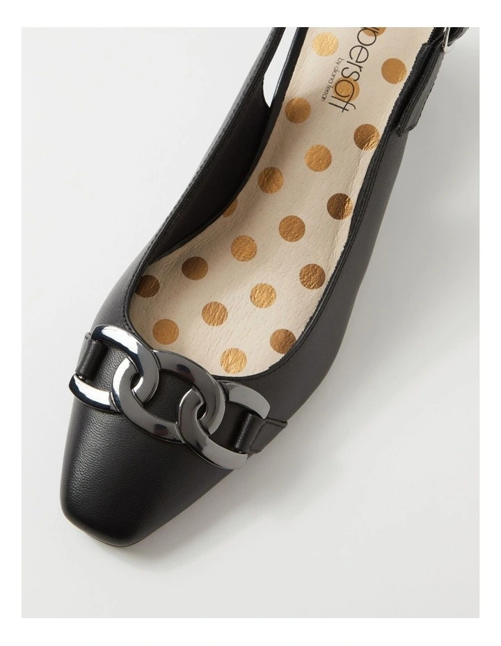 Klever Black Leather Heels image 4
