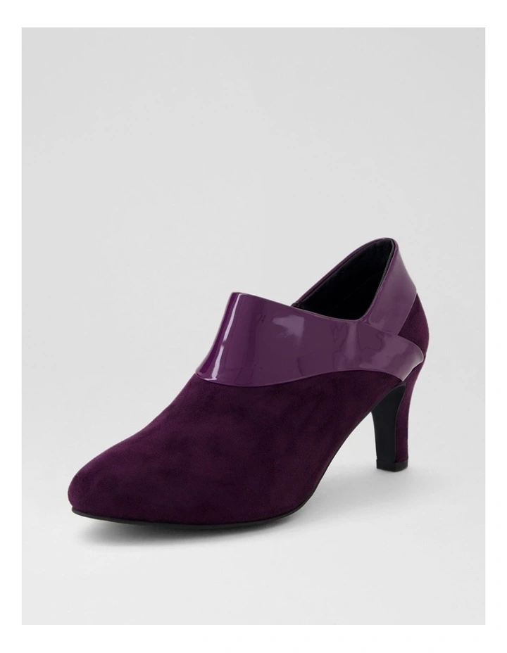 Ilonda W Eggplant Microsuede Patent Pu Heels image 2