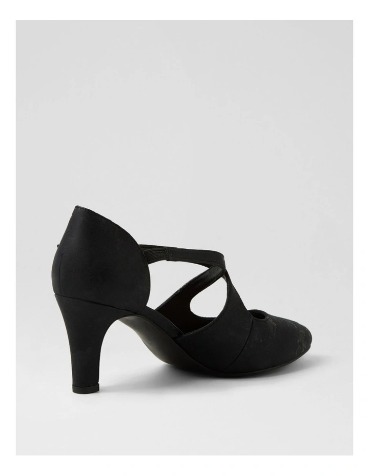 Irenna W Black Shimmer Fabric Heels image 3