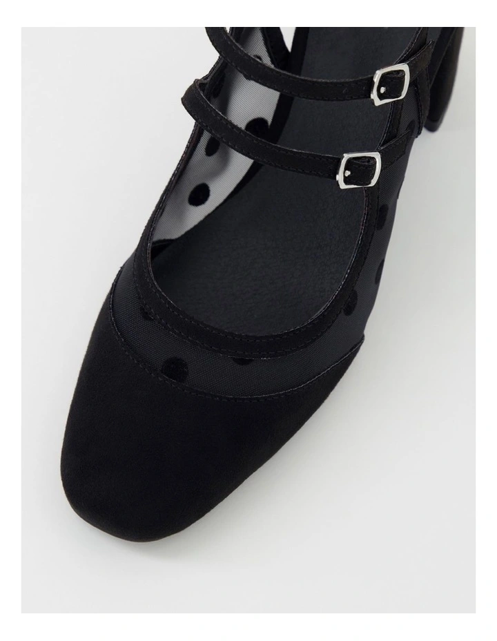 Estefania Black Spot Mix Mary Jane Heels image 4