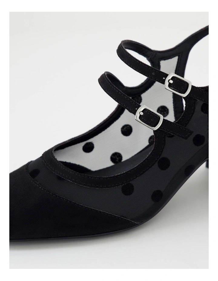 Estefania Black Spot Mix Mary Jane Heels image 5