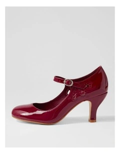 Mendy Wine Patent Pu Mary Jane Heels