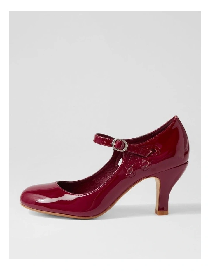 Mendy Wine Patent Pu Mary Jane Heels image 1