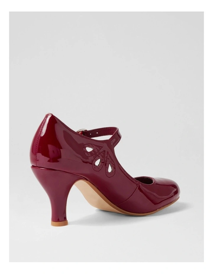 Mendy Wine Patent Pu Mary Jane Heels image 4