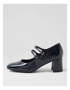Eiko Navy Patent Pu Mary Jane Heels