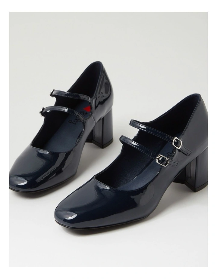 Eiko Navy Patent Pu Mary Jane Heels image 5
