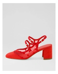 Estefania Red Spot Mix Mary Jane Heels