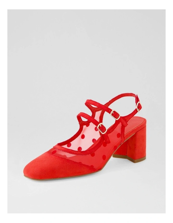 Estefania Red Spot Mix Mary Jane Heels image 2
