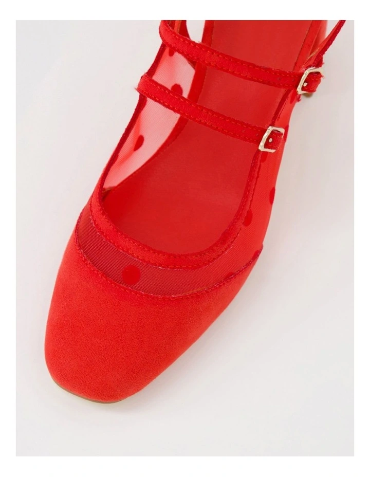 Estefania Red Spot Mix Mary Jane Heels image 4