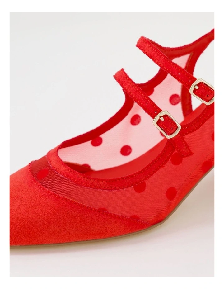 Estefania Red Spot Mix Mary Jane Heels image 5