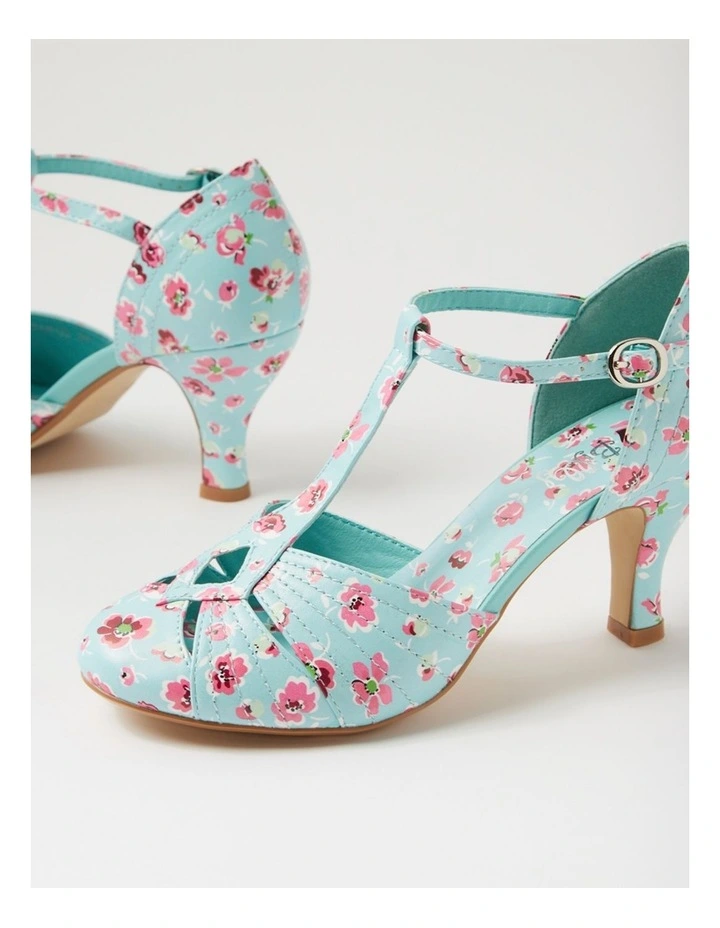 Mildan Light Blue Floral Heels image 5