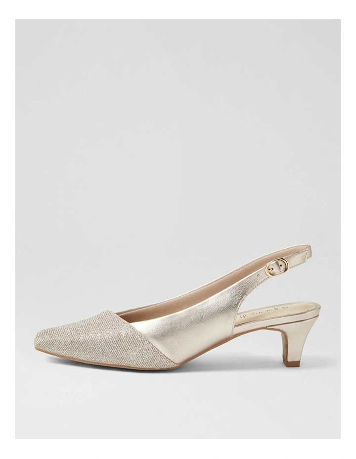 Linsain Platinum Sparkle Platinum Fabric Leather Heels image 1