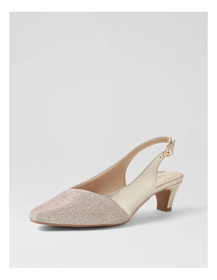 Linsain Platinum Sparkle Platinum Fabric Leather Heels image 2