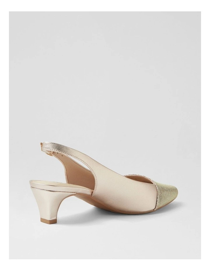 Linsain Platinum Sparkle Platinum Fabric Leather Heels image 3