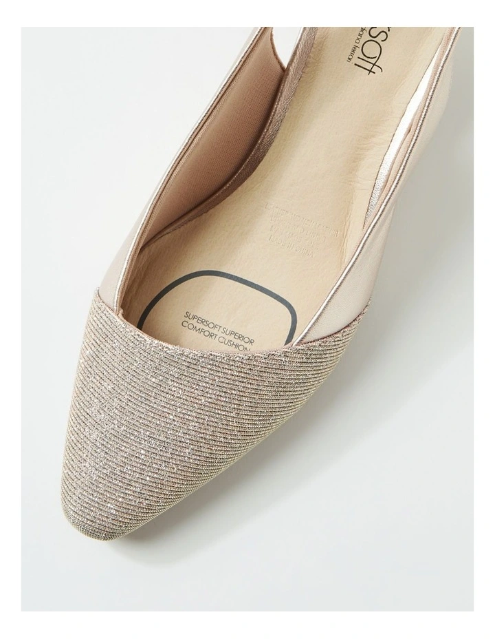 Linsain Platinum Sparkle Platinum Fabric Leather Heels image 4