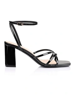 Nakita Block Heel Sandals - Black Patent