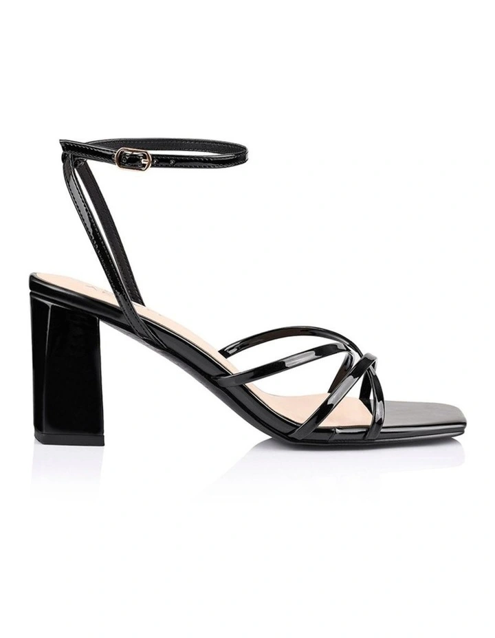 Nakita Block Heel Sandals - Black Patent image 1