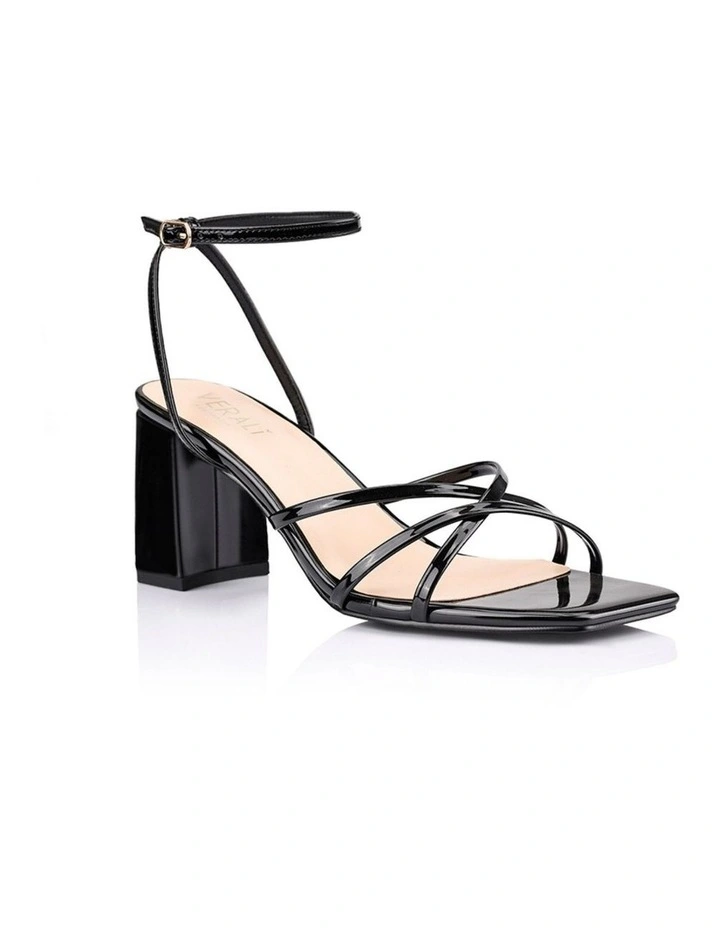 Nakita Block Heel Sandals - Black Patent image 2
