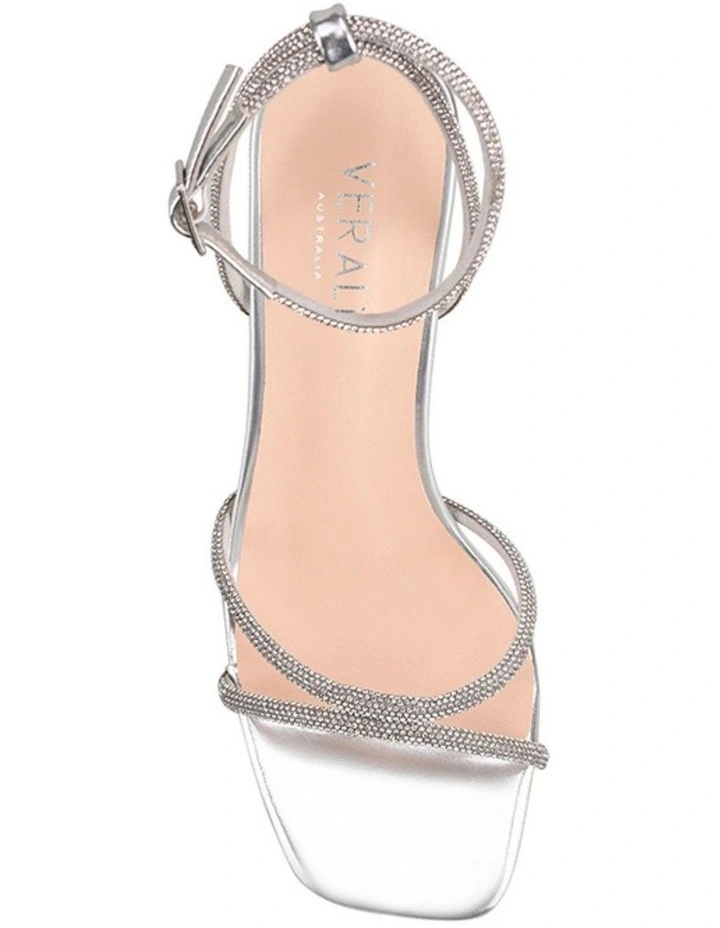 Kian Block Heel Sandals in Silver image 3