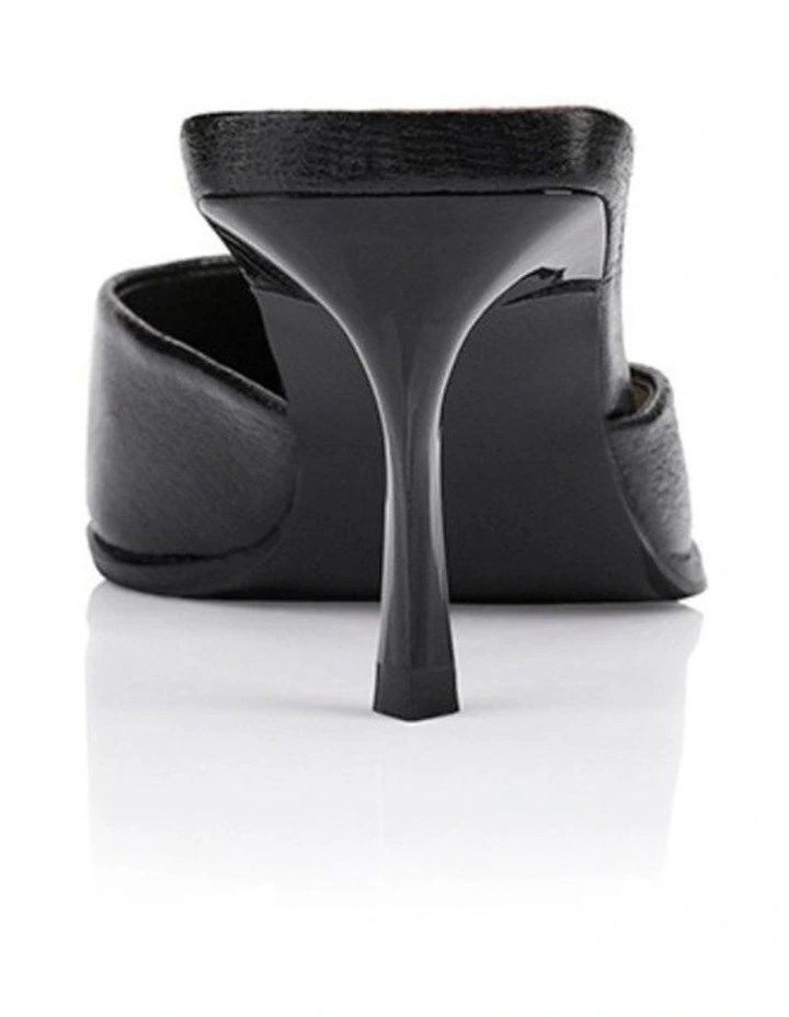 Sez Buckle Stiletto Mules in Black Crinkle image 4