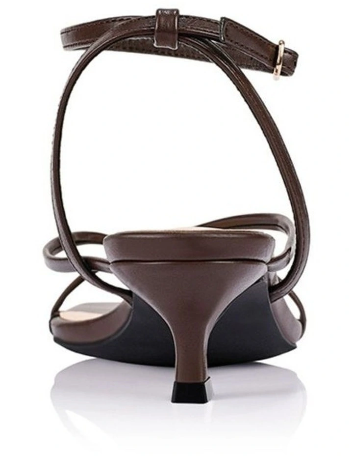 Maeve Kitten Heel Sandals in Chocolate Brown image 4